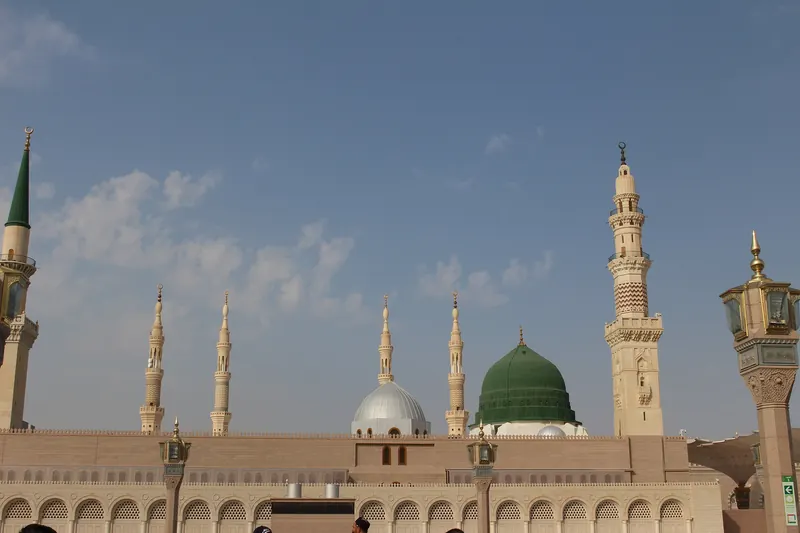 The Green Dome and minarets of Masjid an-Nabawi